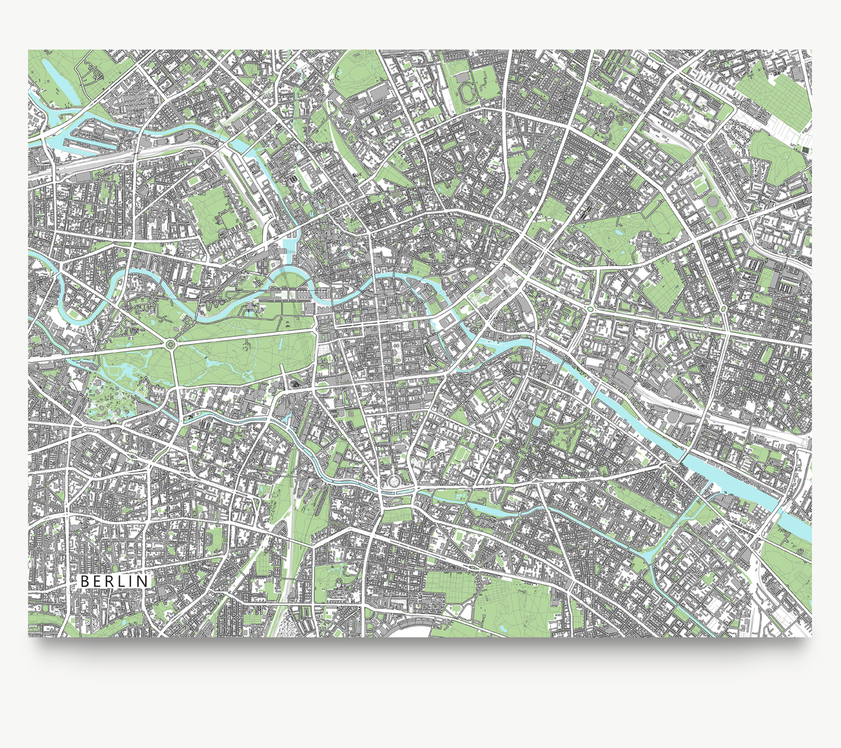 Berlin Map Print, Germany, Grey — Maps As Art