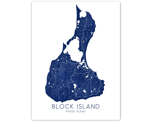 Block Island map print by Maps As Art.