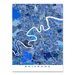Brisbane, Australia map art print in blue shapes designed by Maps As Art.