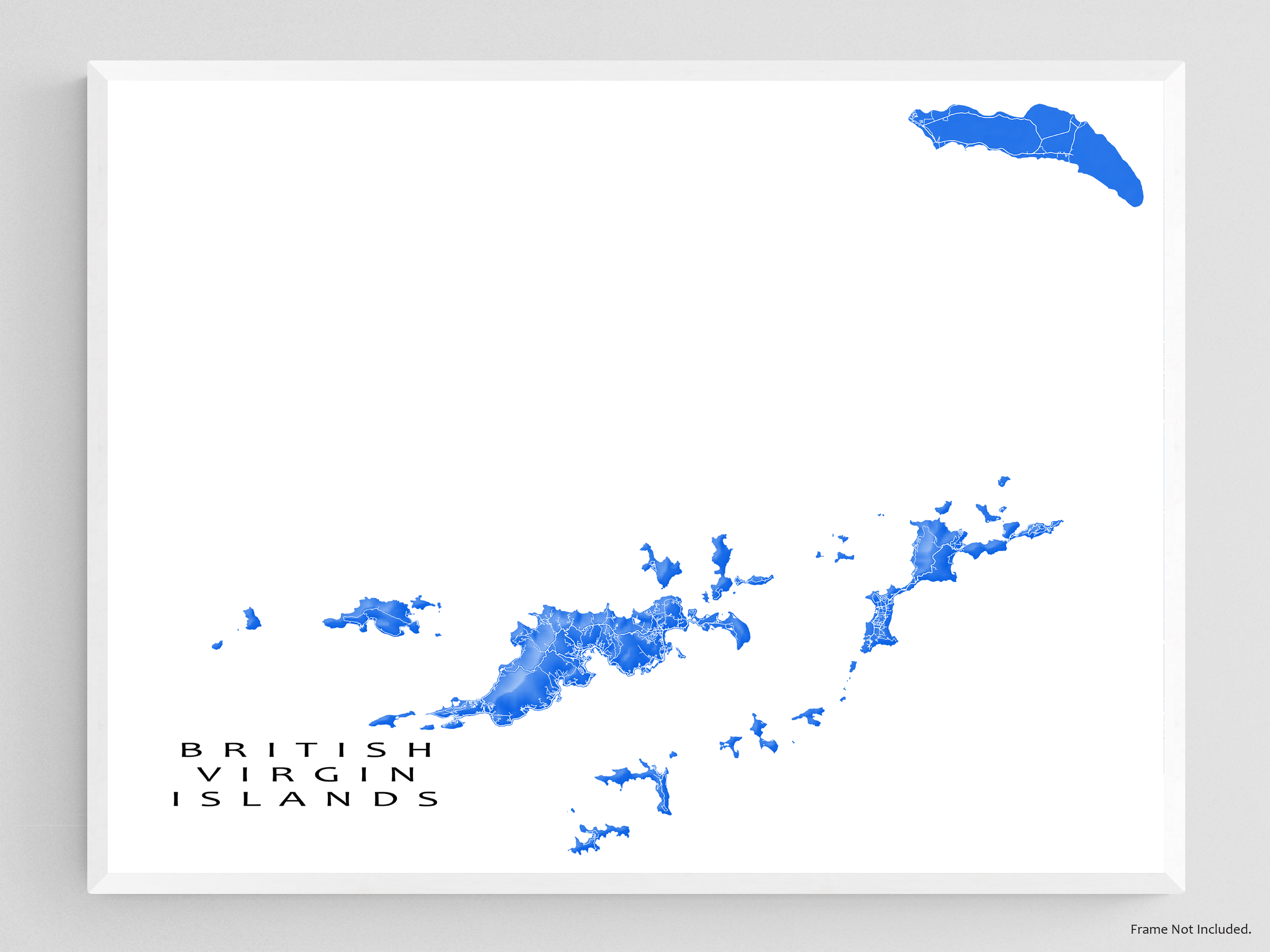 British Virgin Islands Map Print, Topographic BVI Wall Art Poster, Isl ...