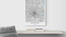 Black and White Houston, Texas map art print video designed by Maps As Art.