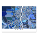 Cairo, Eygpt map art print in blue shapes designed by Maps As Art.