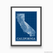 California state blueprint map art print designed by Maps As Art.