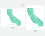 California map print by Maps As Art in Mint.