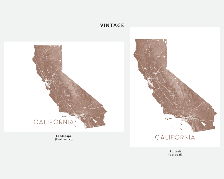 California map print by Maps As Art in Vintage.