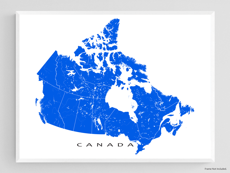 Canada map print with Canadian provinces designed by Maps As Art.