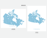 Canada map print in Breeze by Maps As Art.