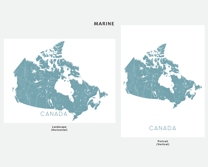 Canada map print in Marine by Maps As Art.