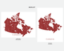 Canada map print in Merlot by Maps As Art.