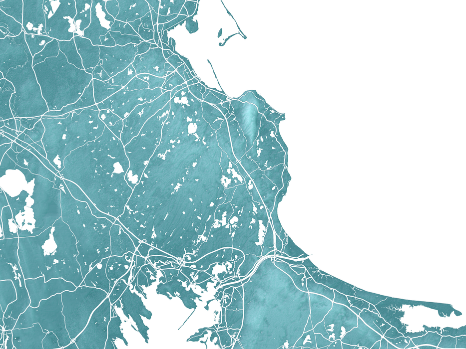 Cape Cod map print in turquoise or aqua by Maps As Art.