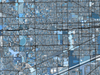 Chicago Illinois city map print with a denim blue geometric design by Maps As Art.