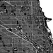 Chicago, Illinois map print close-up with main roads designed by Maps As Art.