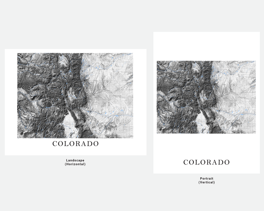 Colorado map art print designed by Maps As Art.