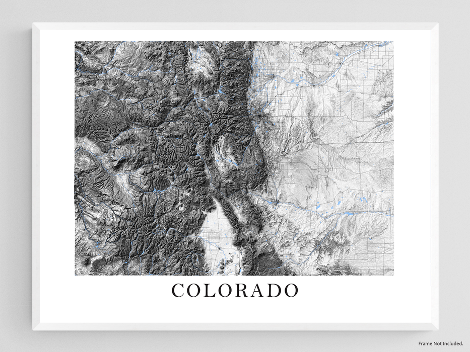 Colorado map art print designed by Maps As Art.