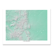 Colorado state map with natural landscape in aqua tints designed by Maps As Art.