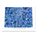 Colorado state map art print in blue shapes designed by Maps As Art.