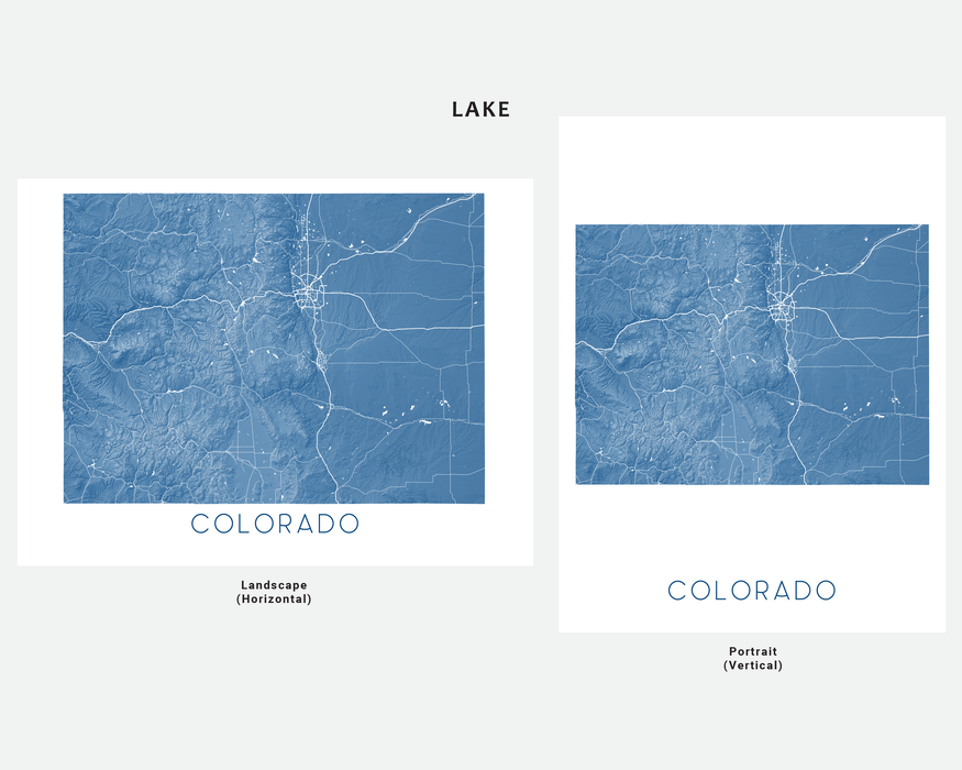 Maps As Art state map print in Lake by Maps As Art.