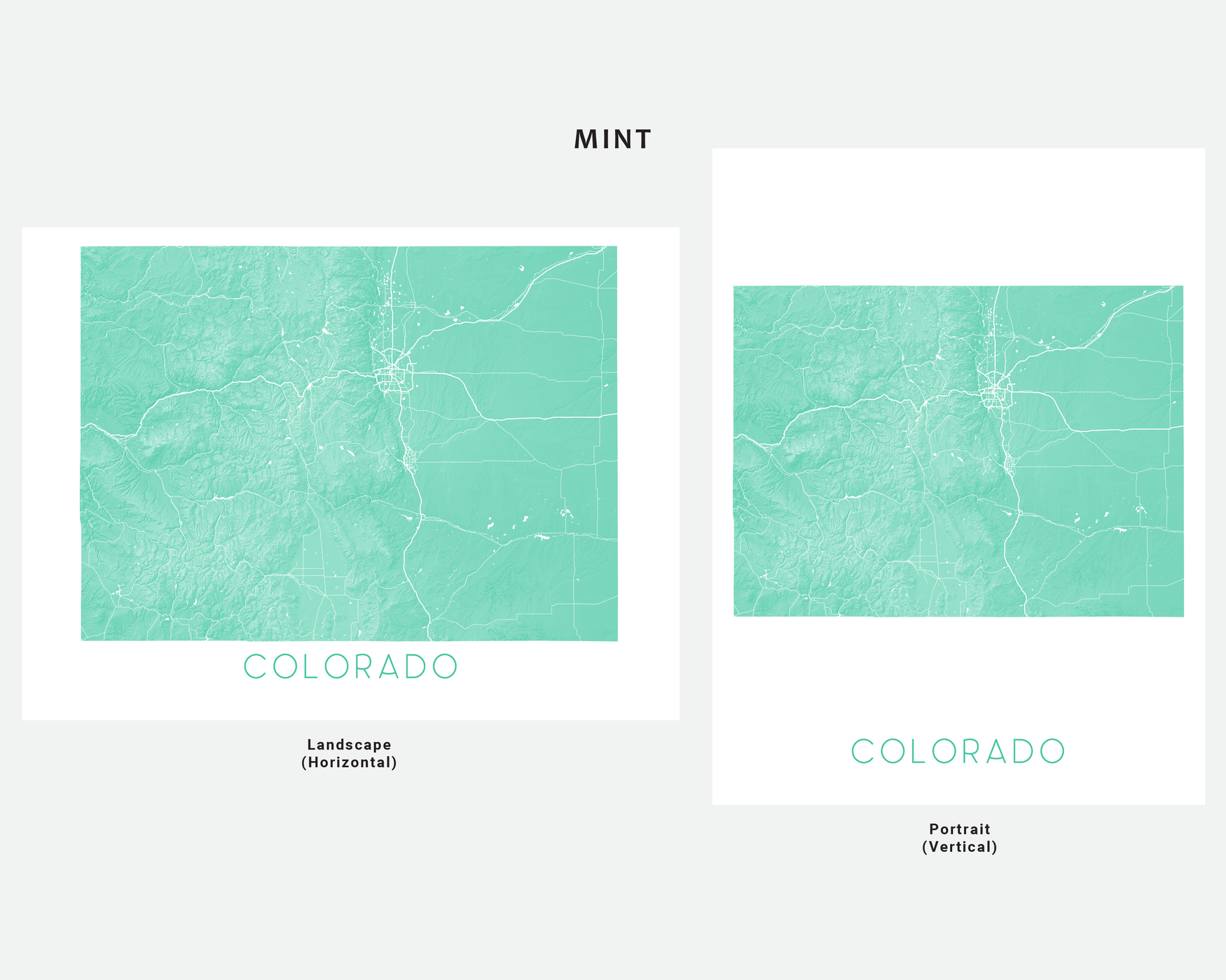 Colorado Map Print Poster- Topographic Map of Colorado State Wall Art ...