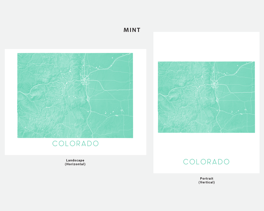 Maps As Art state map print in Mint by Maps As Art.