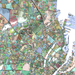 Copenhagen, Denmark map art print in colorful shapes designed by Maps As Art.