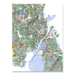 Copenhagen, Denmark map art print in colorful shapes designed by Maps As Art.