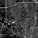 Dallas, Texas map print close-up with city streets and roads designed by Maps As Art.