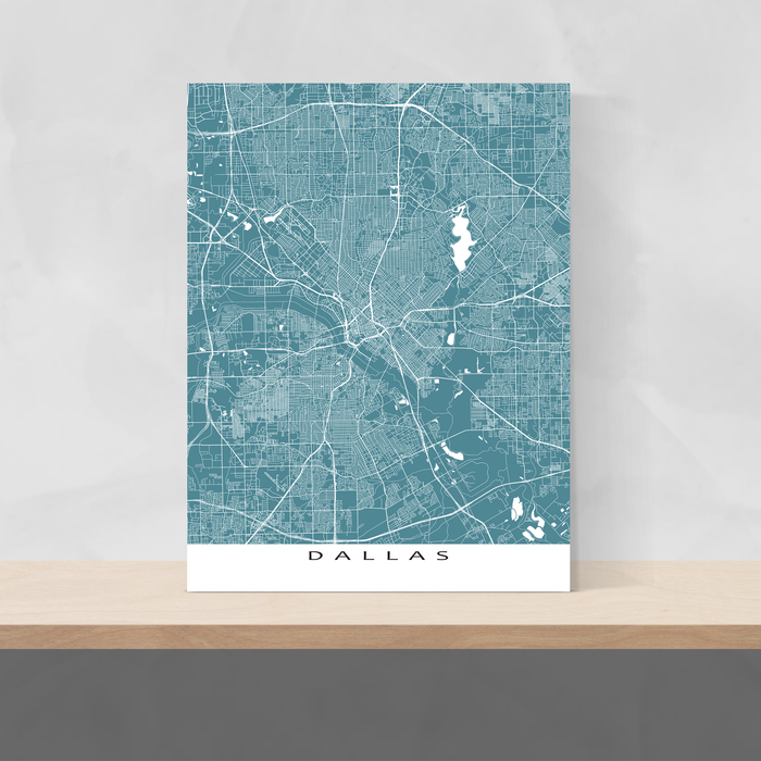 Dallas Simple Color Map Dallas Map Print, Texas, Colors — Maps As Art