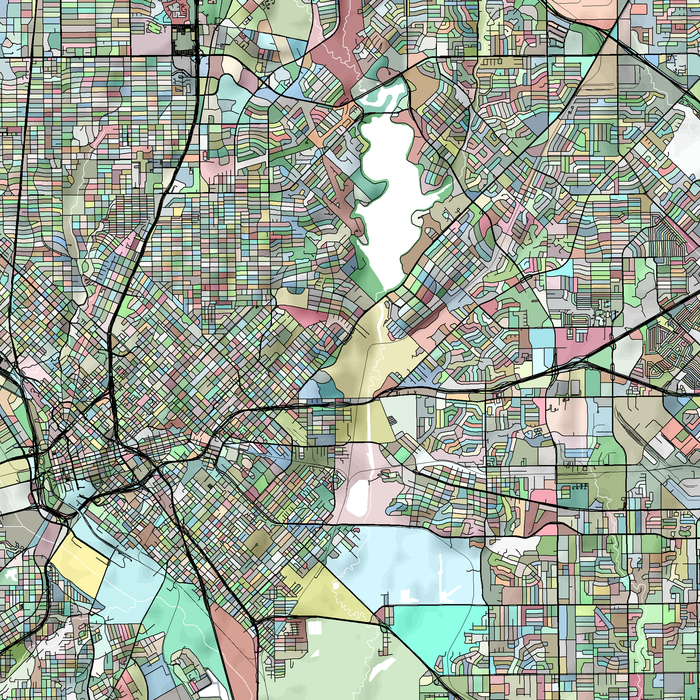 Dallas Map Print, Texas, Colorful — Maps As Art Dallas Map Print, Texas, Colorful — Maps As Art