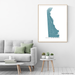 Delaware map print with natural landscape and main roads in Marine designed by Maps As Art.