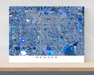 Denver, Colorado map art print in blue shapes designed by Maps As Art.