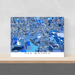 Des Moines, Iowa map art print in blue shapes designed by Maps As Art.
