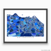 Edinburgh, Scotland map art print in blue shapes designed by Maps As Art.