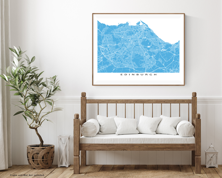 Edinburgh, Scotland map print with city streets and roads designed by Maps As Art.