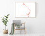 Eleuthera, The Bahamas map print with chair and plant home decor by Maps As Art.
