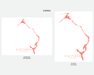 Eleuthera, The Bahamas map print in Coral by Maps As Art.