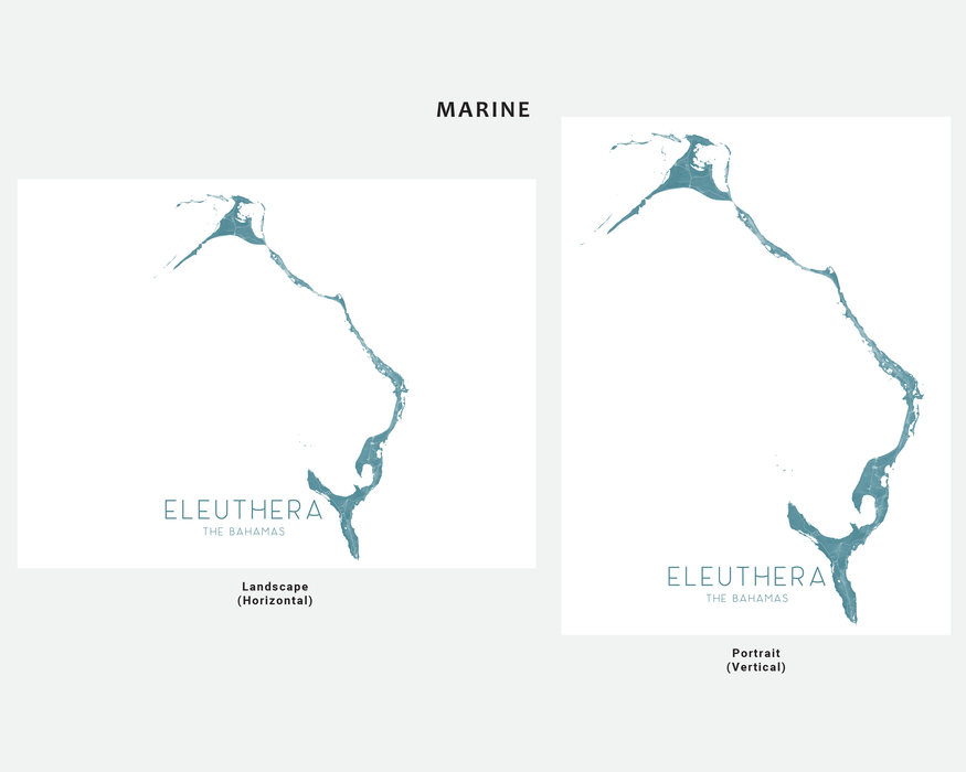 Eleuthera, The Bahamas map print in Marine by Maps As Art.