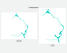 Eleuthera, The Bahamas map print in Turquoise by Maps As Art.