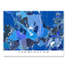 Farmington, Connecticut map art print in blue shapes designed by Maps As Art.