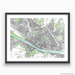 Florence, Italy map art print with city streets and buildings designed by Maps As Art.