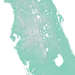 Florida state map with natural landscape in aqua tints designed by Maps As Art.
