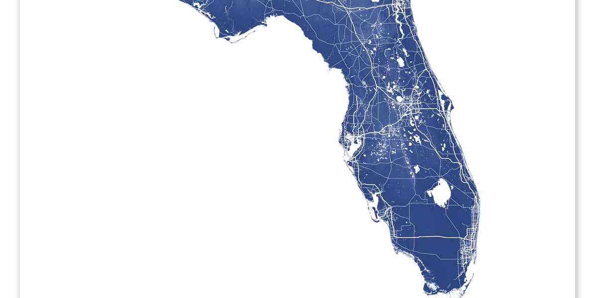 Florida Map Print - Topographic Map of Florida State Wall Art Poster — Maps As Art florida-map-print-topographic-map-of-florida-state-wall-art-poster-maps-as-art