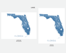 Florida map wall art print in Lake by Maps As Art.