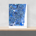 Fort Lauderdale, Florida map art print in blue shapes designed by Maps As Art.