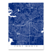 Fort Worth, Texas map print with city streets and roads in Navy designed by Maps As Art.