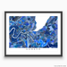 Geneva, Switzerland map art print in blue shapes designed by Maps As Art.