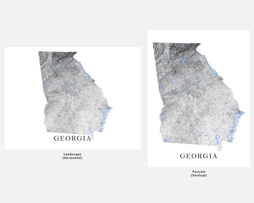 Georgia state map print by Maps As Art.