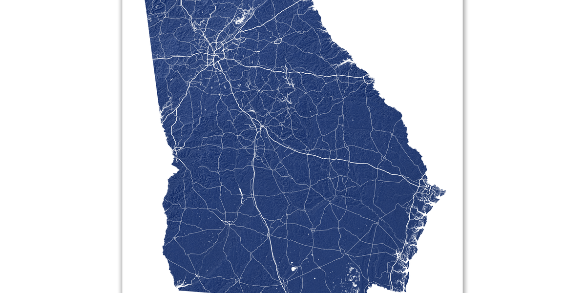 Georgia State Map Concise Georgia State Crop