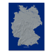 Germany map print with natural landscape in greyscale and a navy blue background designed by Maps As Art.