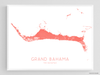 Grand Bahama, The Bahamas island map print by Maps As Art.