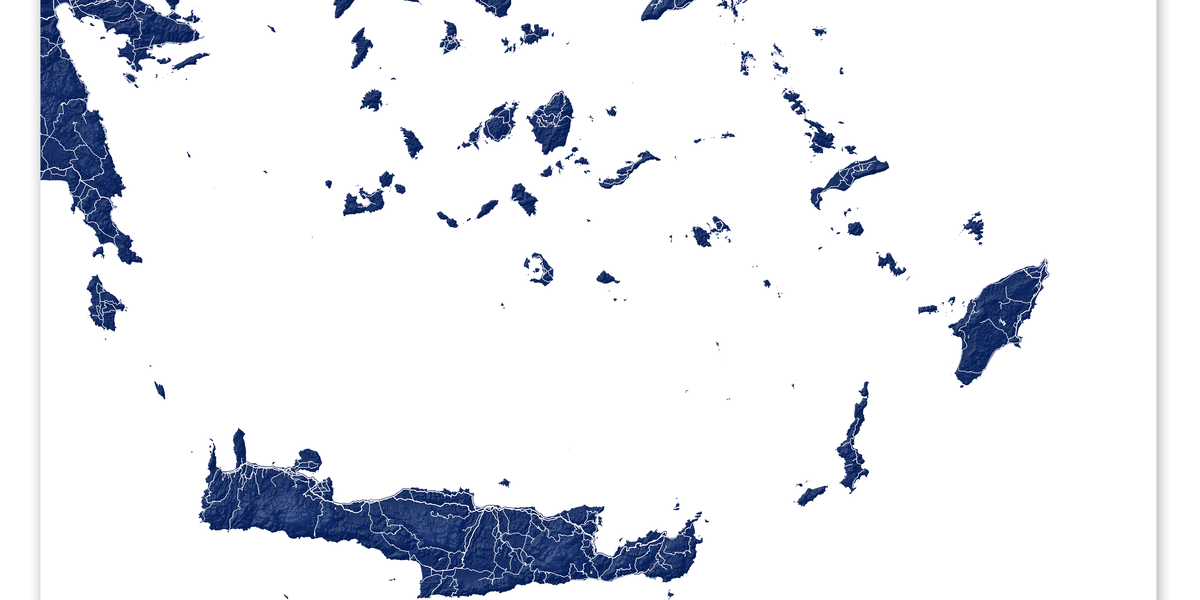 Greek Islands Map Art Print - Map of the Greek Islands Greece Poster M — Maps As Art for Free Printable Map Of Greece And Islands